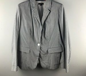 Lane Bryant Navy Pinstripe Blazer